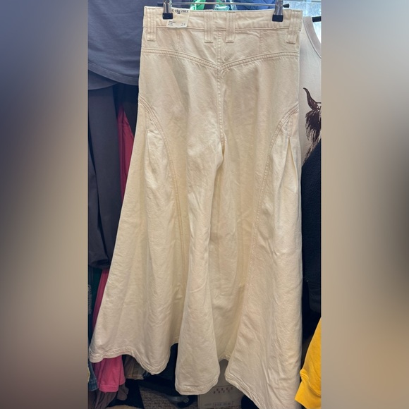 NWOT Free People We The Free Pandora Wide-Leg Jeans - heavenly ivory - 25 - Picture 9 of 11